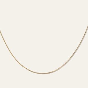 14K Gold Petite Box Chain Necklace